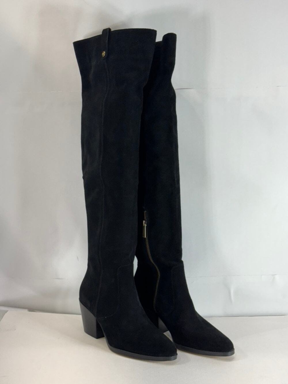 MICHAEL MICHAEL KORS Women's Black Harlow Over-The-Knee Block-Heel Boots SZ 7.5